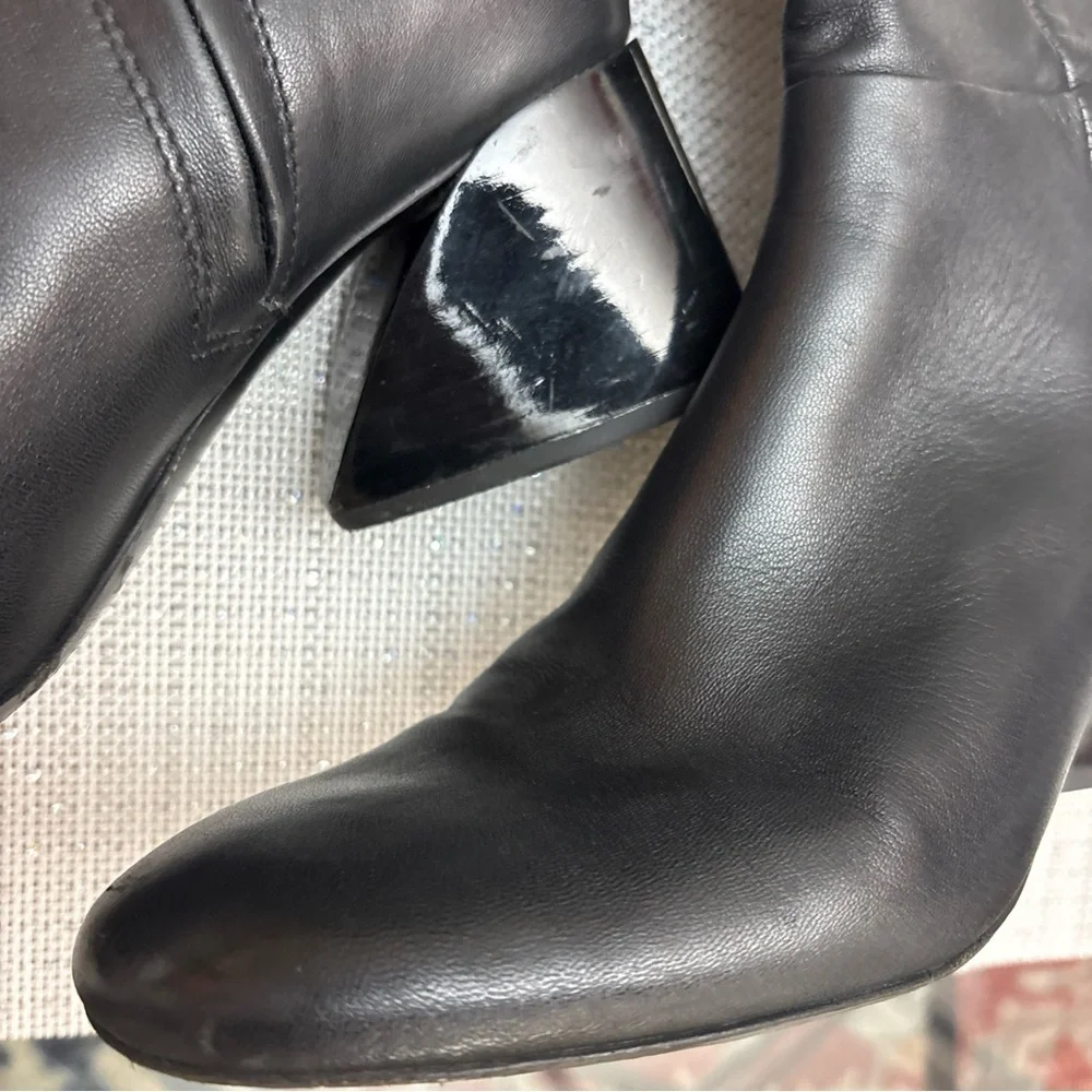 MERCEDES CASTILLO aymelin Black leatherOver the Knee Boots, retail $875 size8/38